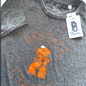 NEW Oklahoma State Cowboys Pressbox  Tee Women Short Sleeve NWT Pistol Pete Med